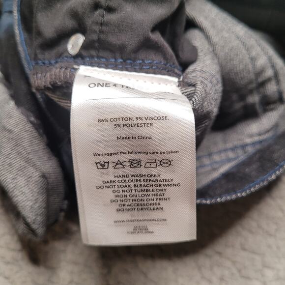 ONE Teaspoon Shorts 30 Bandits Low Waist Denim Blue Punk Relaxed Button Fly NEW - Picture 5 of 11